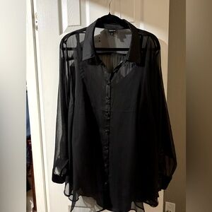 Sheer Overlay Blouse, 3x